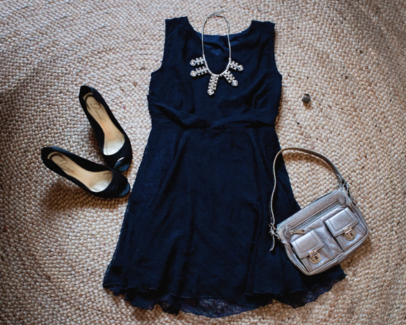 sheinside blue dress styled with accessories for a summer evening