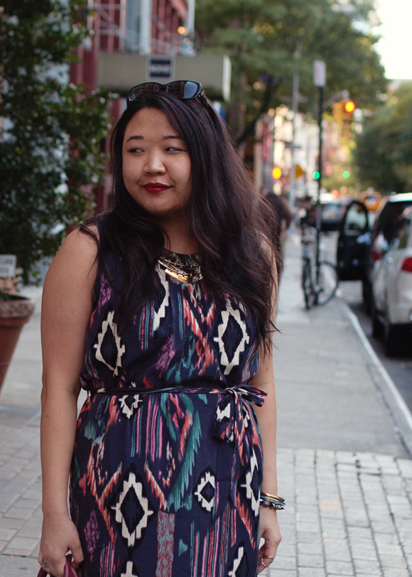 fashion blogger outfit of the day forever 21 ikat dress