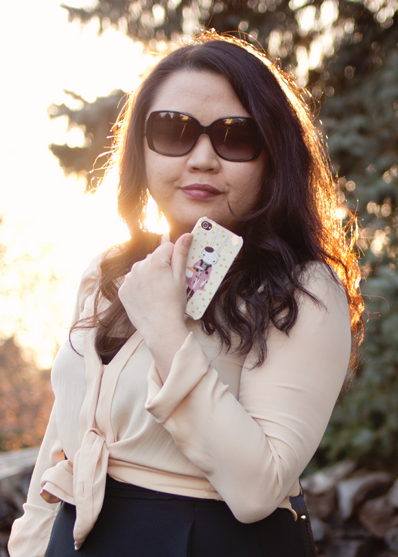 vince silk shirt and iconemesis fifi lapin iphone case portrait