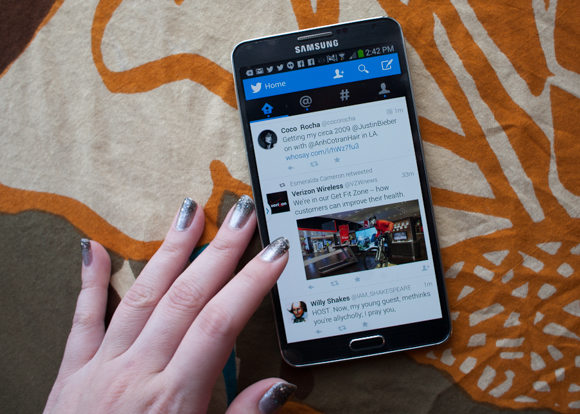 easy readability on twitter on the samsung galaxy note 3