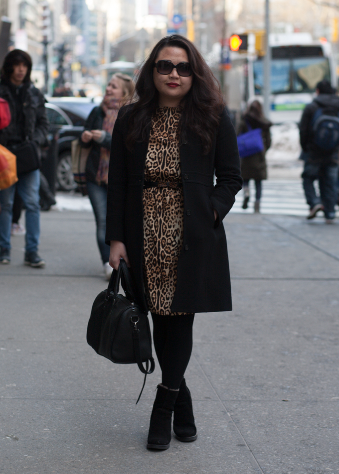 Leopard Joe Fresh dress and J.Crew lady day coat | Delayed Missives fashion blog by Alexandra Shook