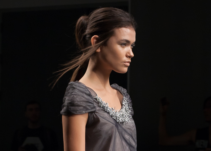 3D Printed embellishment at Katya Leonovich Spring 2015 | New York Fashion Week