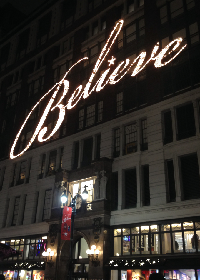Believe Holiday Decorations at Macy's 34th Street New York