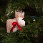 crushed velvet moose christmas ornament