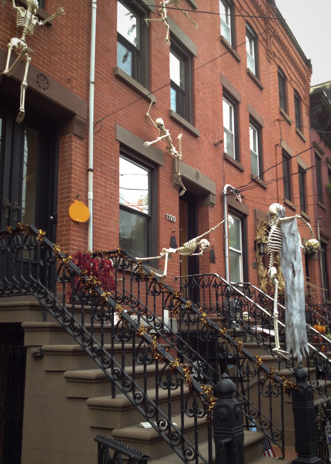 skeletons just hanging around - halloween decorations