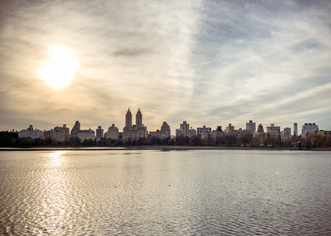 View across the reservoir, Central Park.